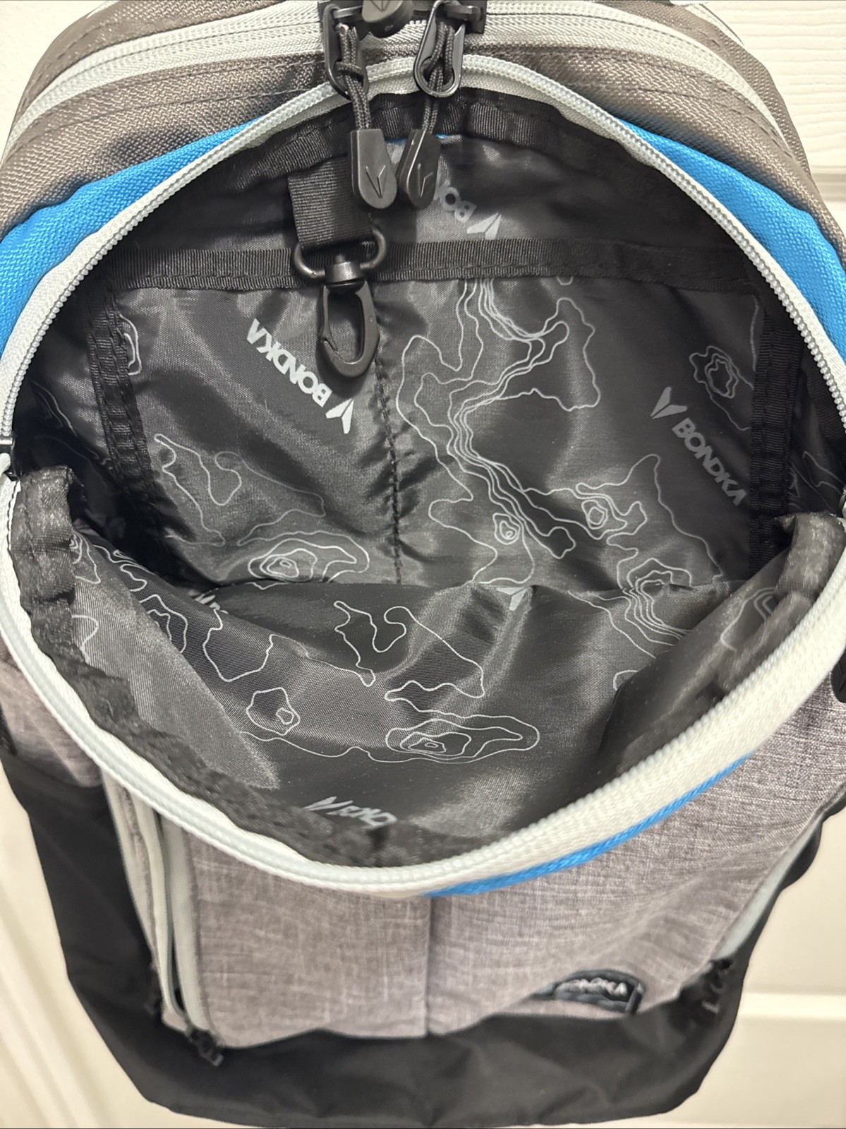 Bondka 19.5″ Eolus Backpack – Blue & Heathered Gray Holds Laptop. School/travel