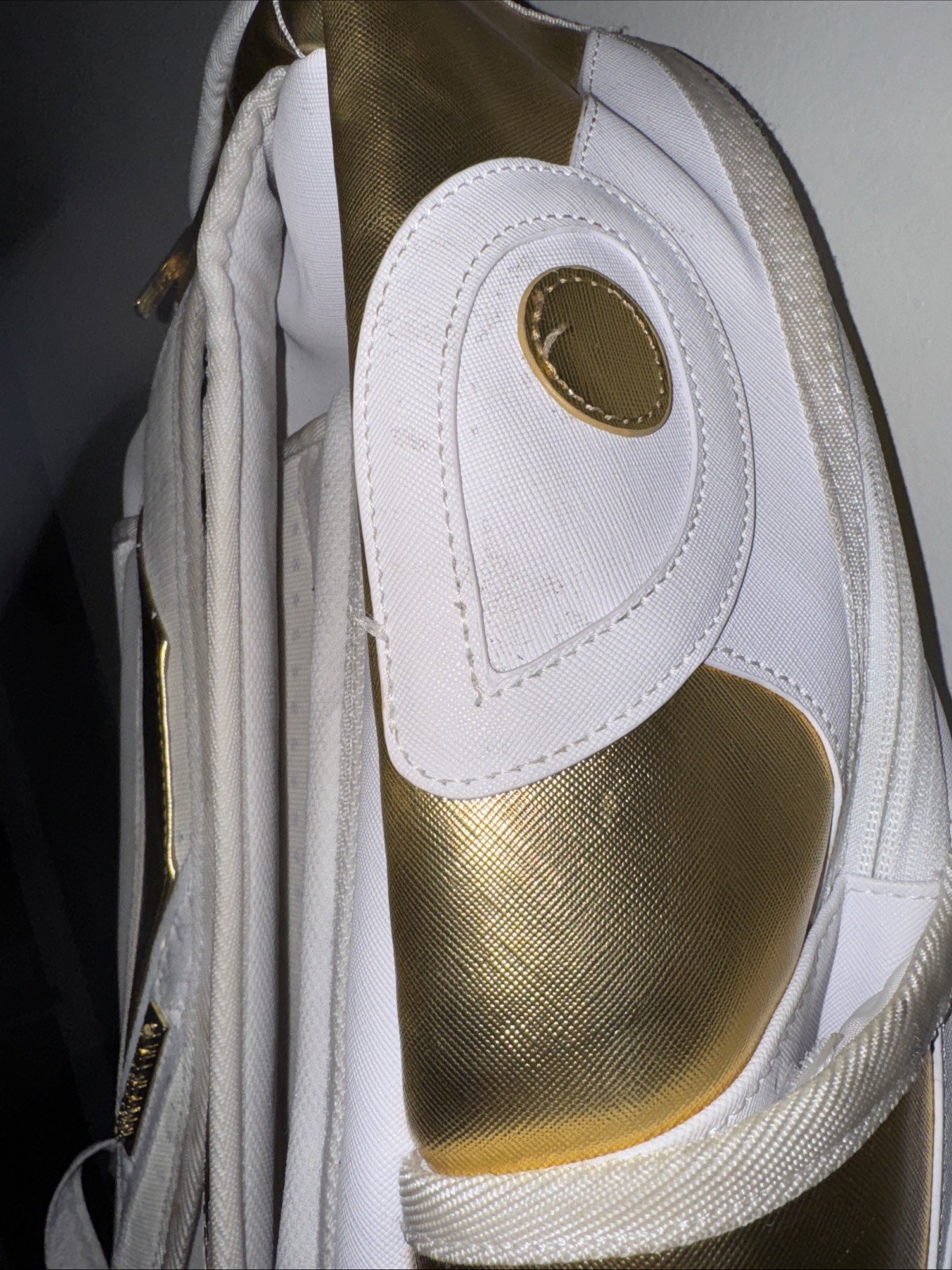 Sprayground Couture Regalia Gold Backpack🔥New White Bookbag Large School Bag