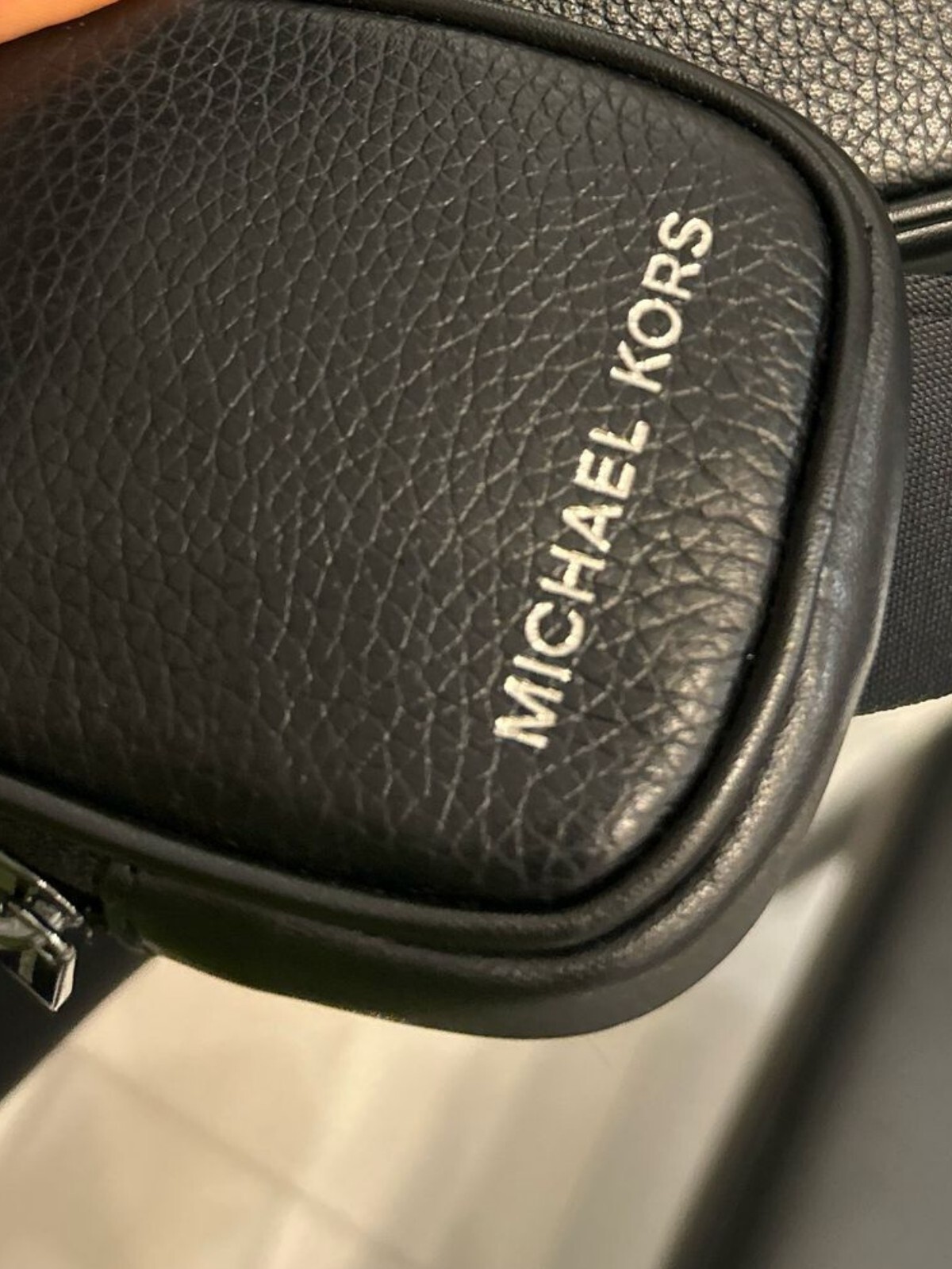 Michael Kors Cooper Men Pebbled Leather Crossbody Camera Bag with Pouch Black