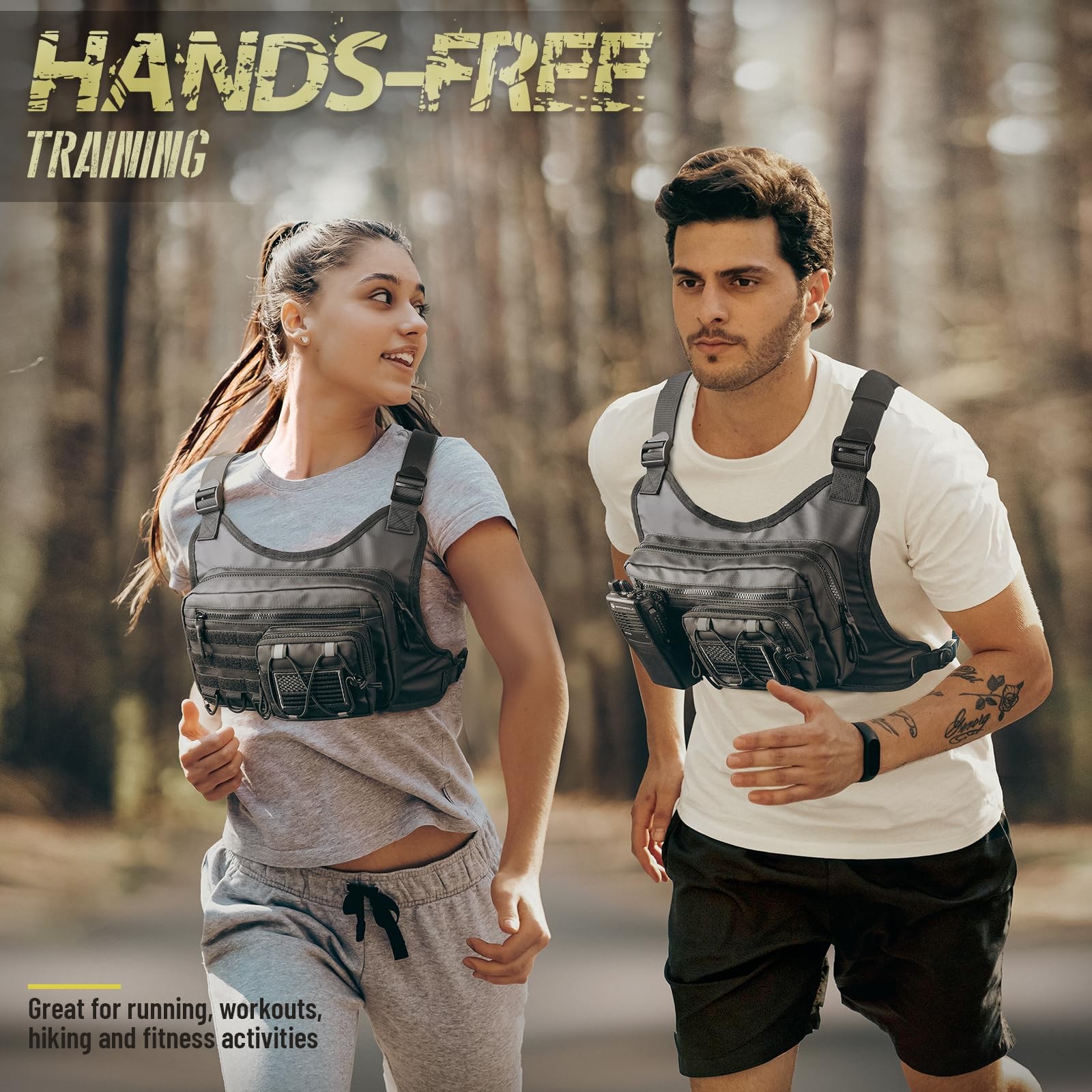 Tactical Chest Bag for Outdoor Sports, Running, Hiking, Cycling, EDC Gear
