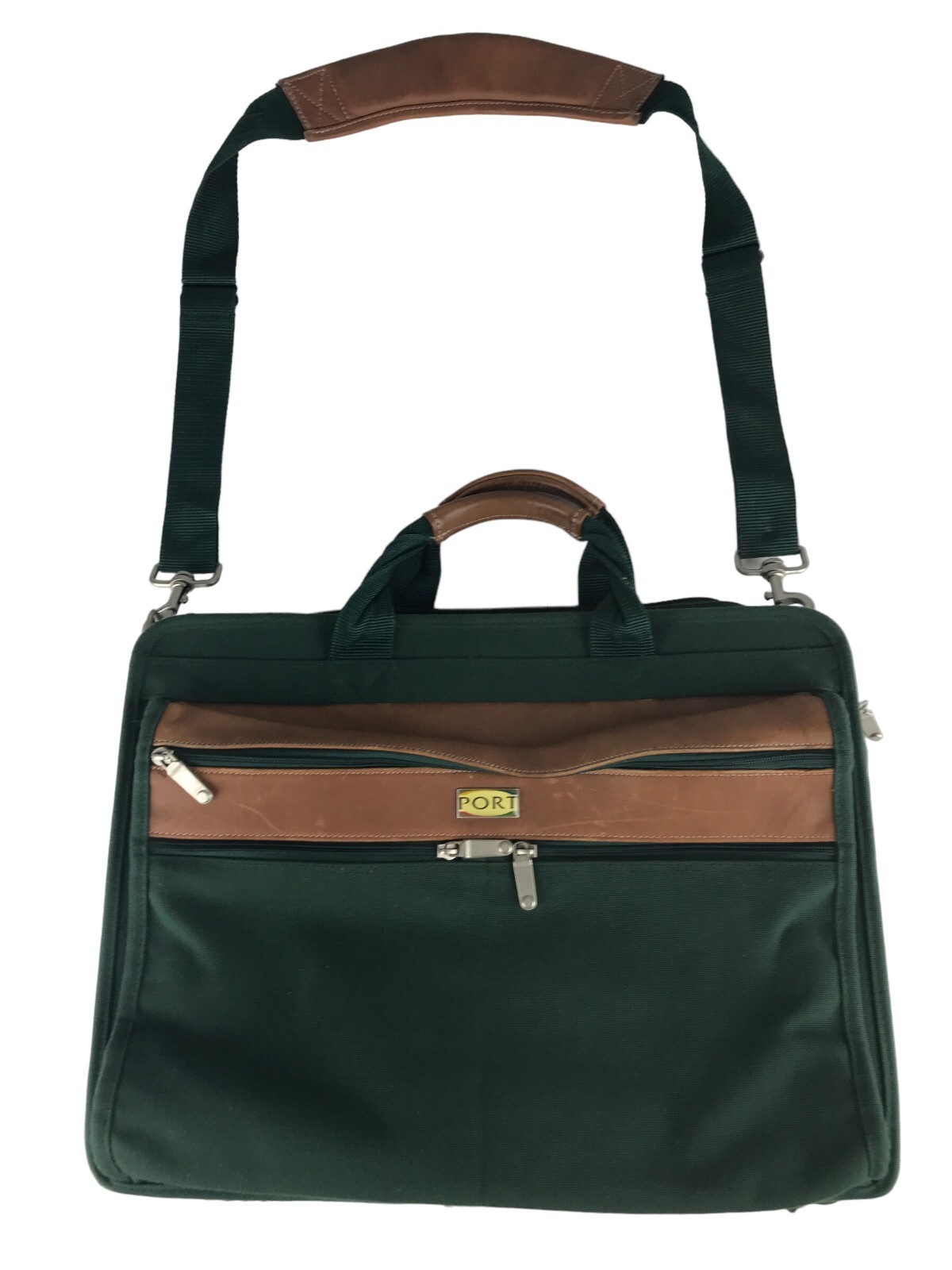 PORT Messenger Bag Mens Green Brown Protection System Laptop Sleeve