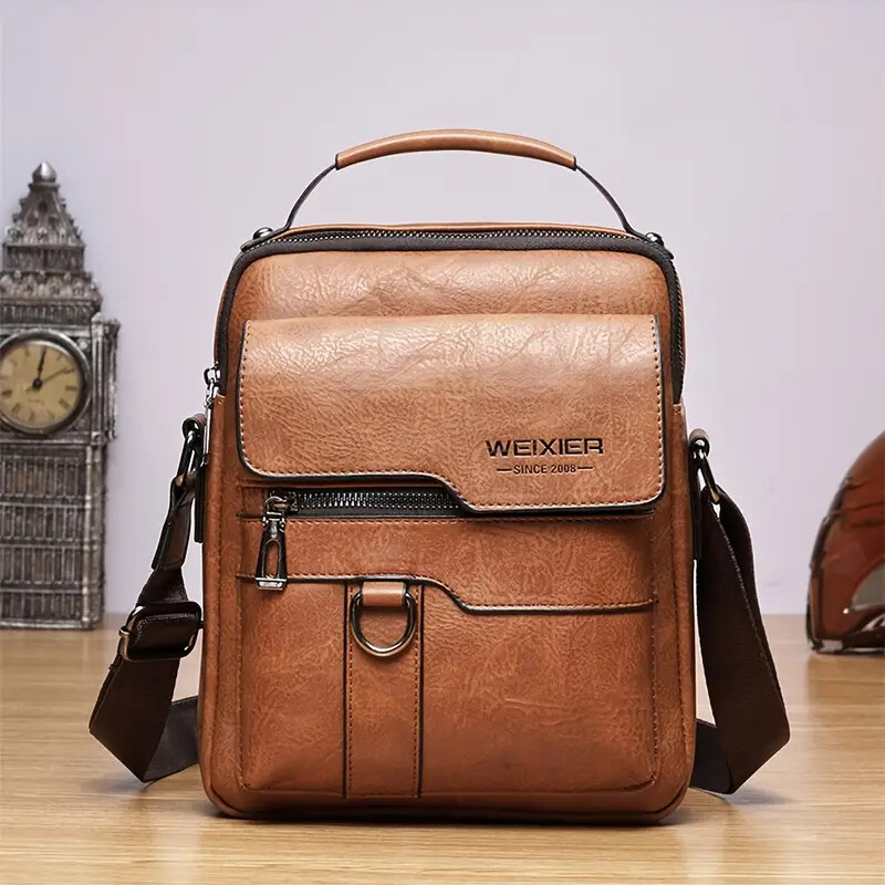 Men’s Genuine Leather Crossbody Bag Shoulder Bags Vintage Handbags Business Bag