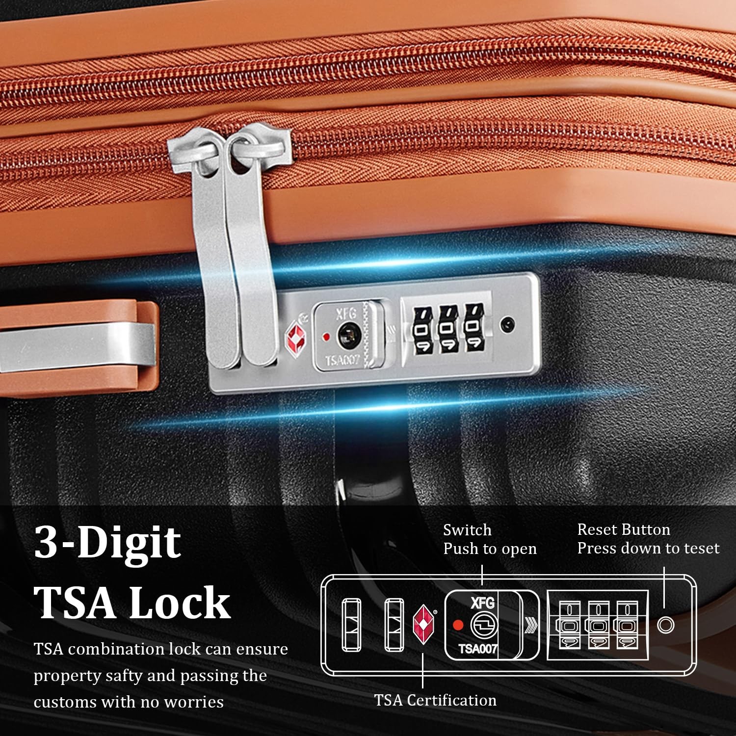 4 Piece Carry On Luggage Set 20 Inch, Expandable PP Hardshell Suitcase with D…