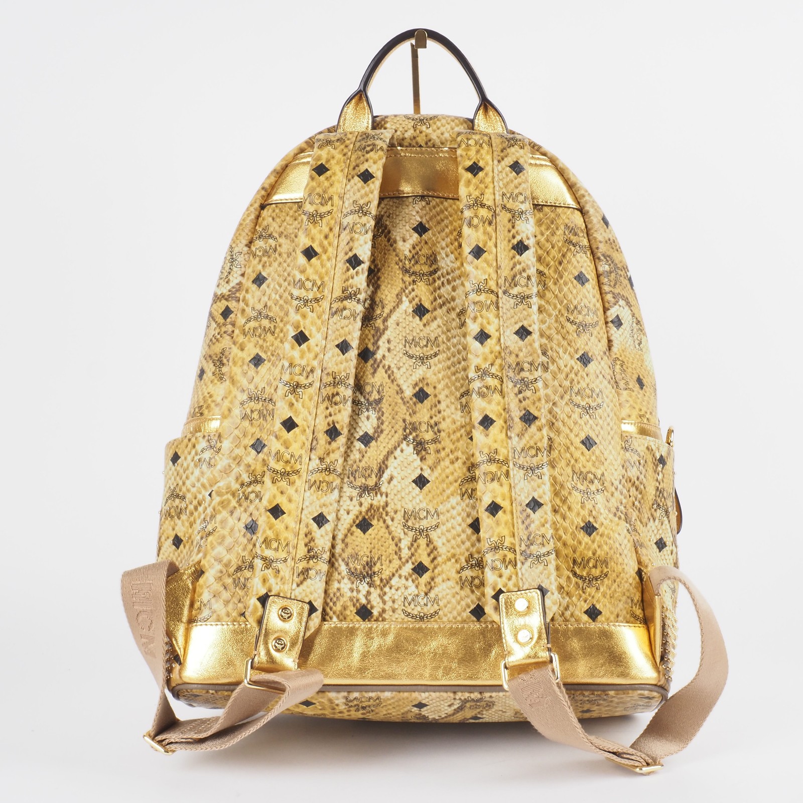 MCM Backpack Stark Large Limited Edition Snakeskin Print Gold Studded OP: €1240