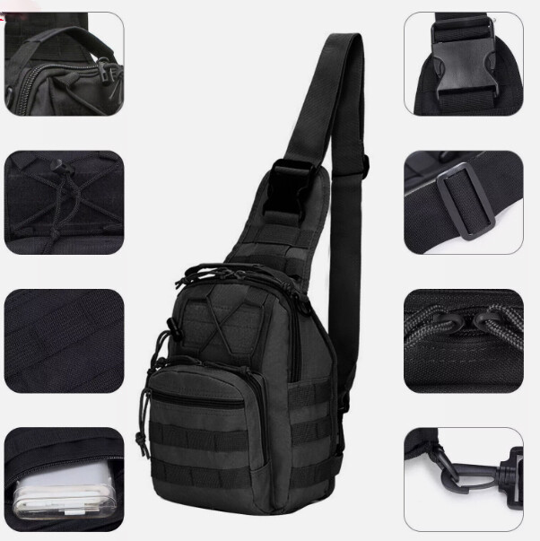 Mens Backpack Tactical Sling Shoulder Bag Molle Travel Chest Pack Outdoor Hiking