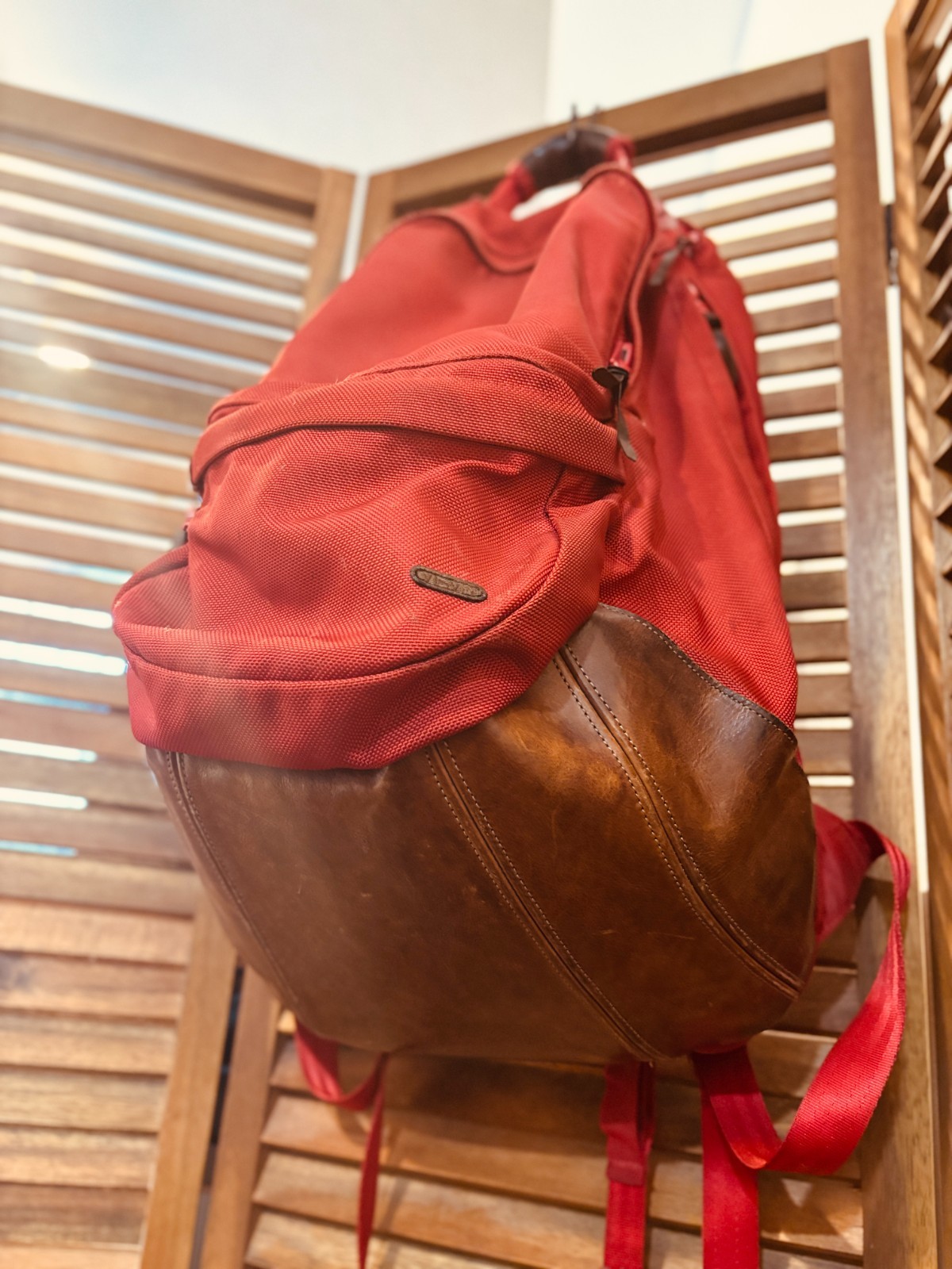 visvim Ballistic 22L Backpack Red CORDURA F.I.L Leather Bottom Rare JPN #486