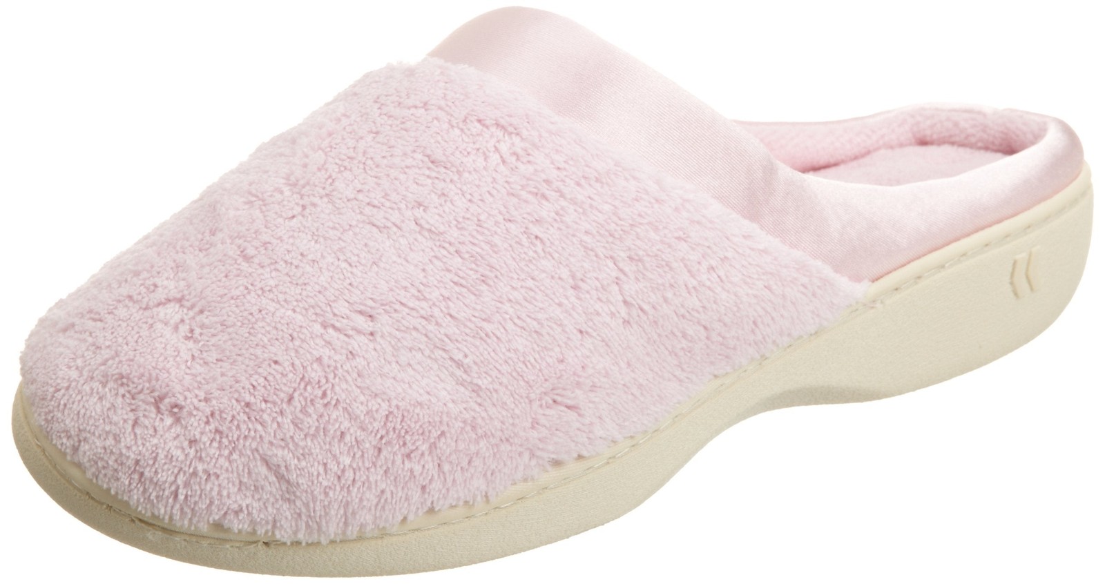 Isotoner Women’s Microterry PillowStep Satin Cuff Slippers Peony 9 5 10 5 U1