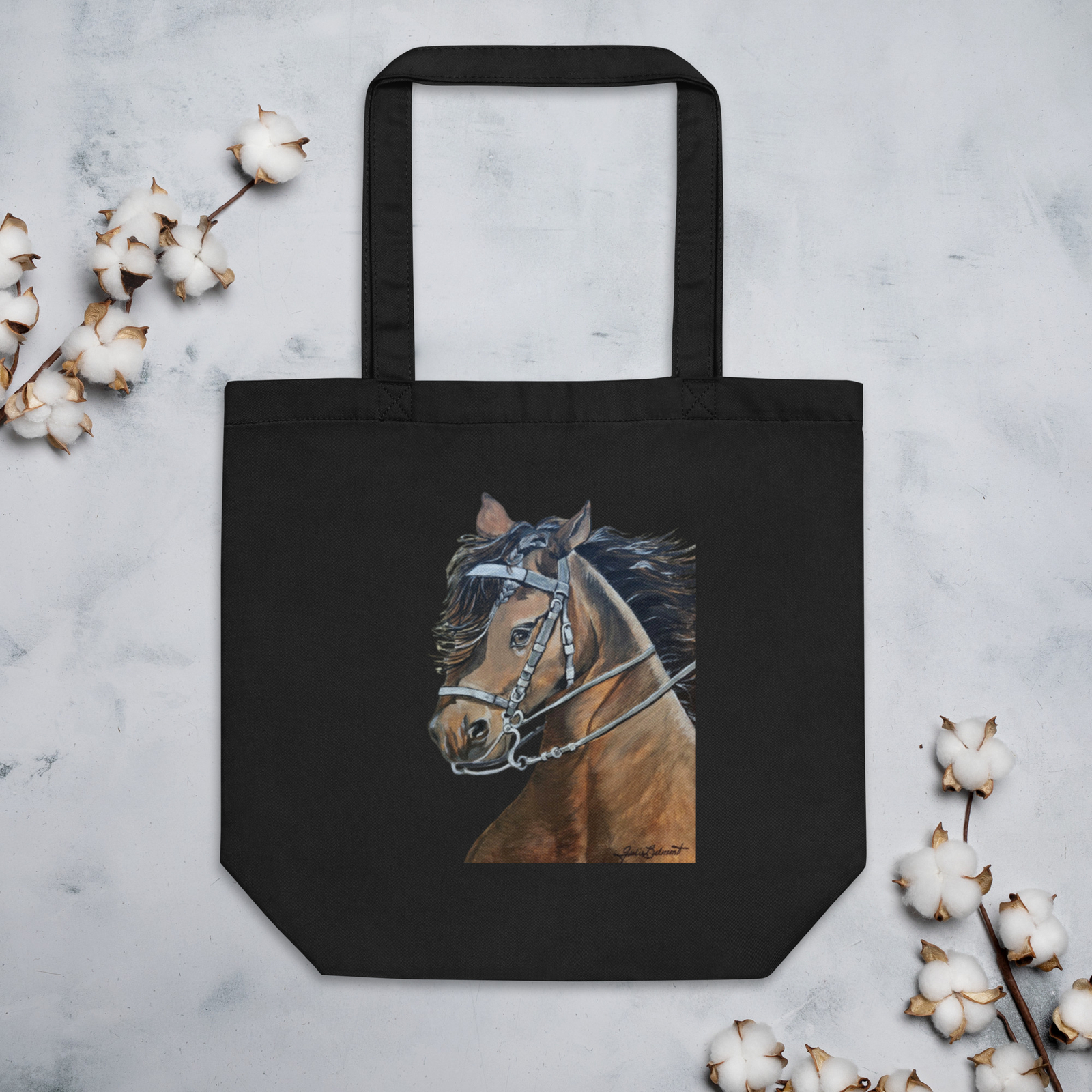 Young Horse Tote bag from Original Acrylic painting by artist Julie Belmont