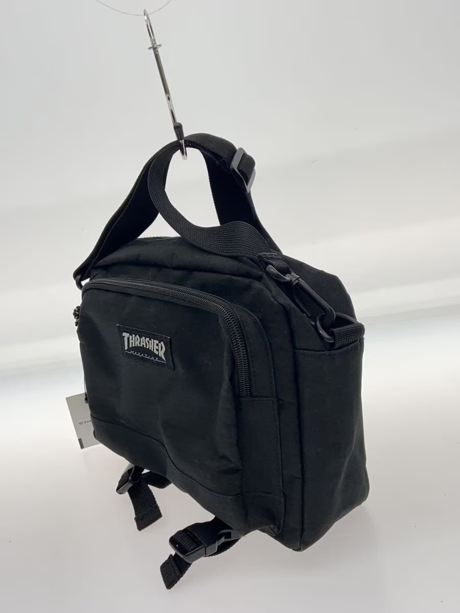 THRASHER Shoulder Bag, Polyester, Black, Solid Color