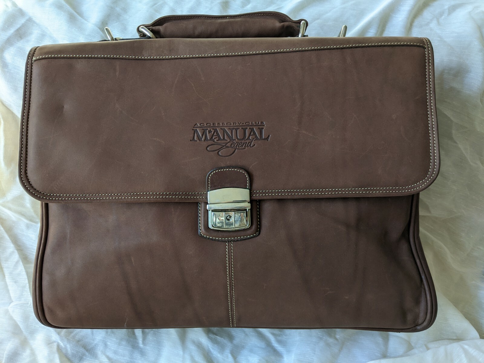 Manual Legend Accessory Club Leather Messenger Shoulder Briefcase Laptop Bag