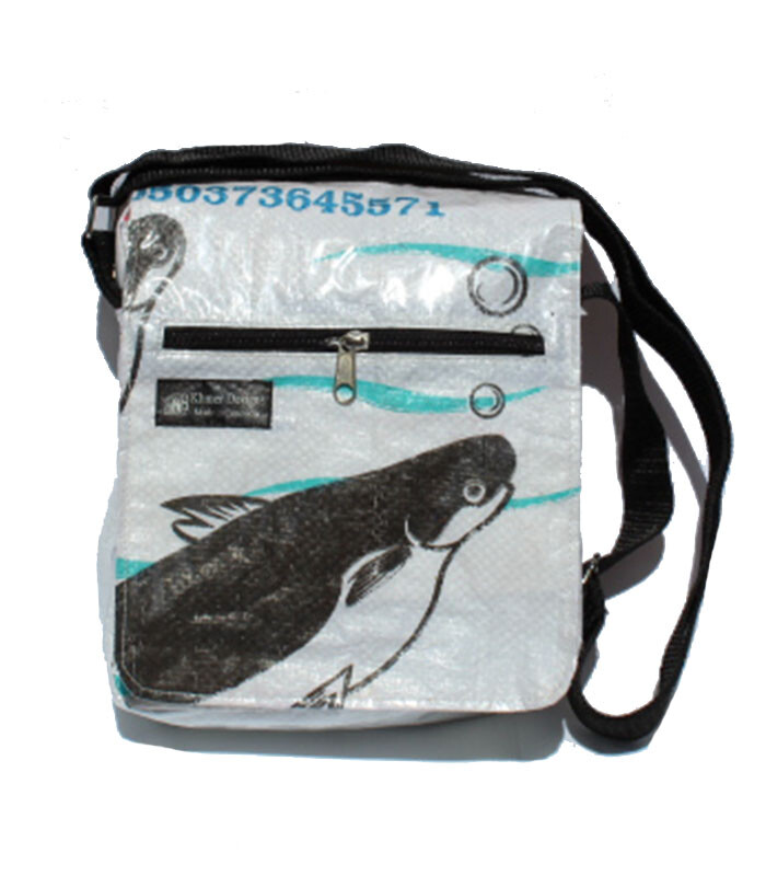 Fair Trade Recycled Fish Feed Small Messenger Bags Handmade in Cambodia!!