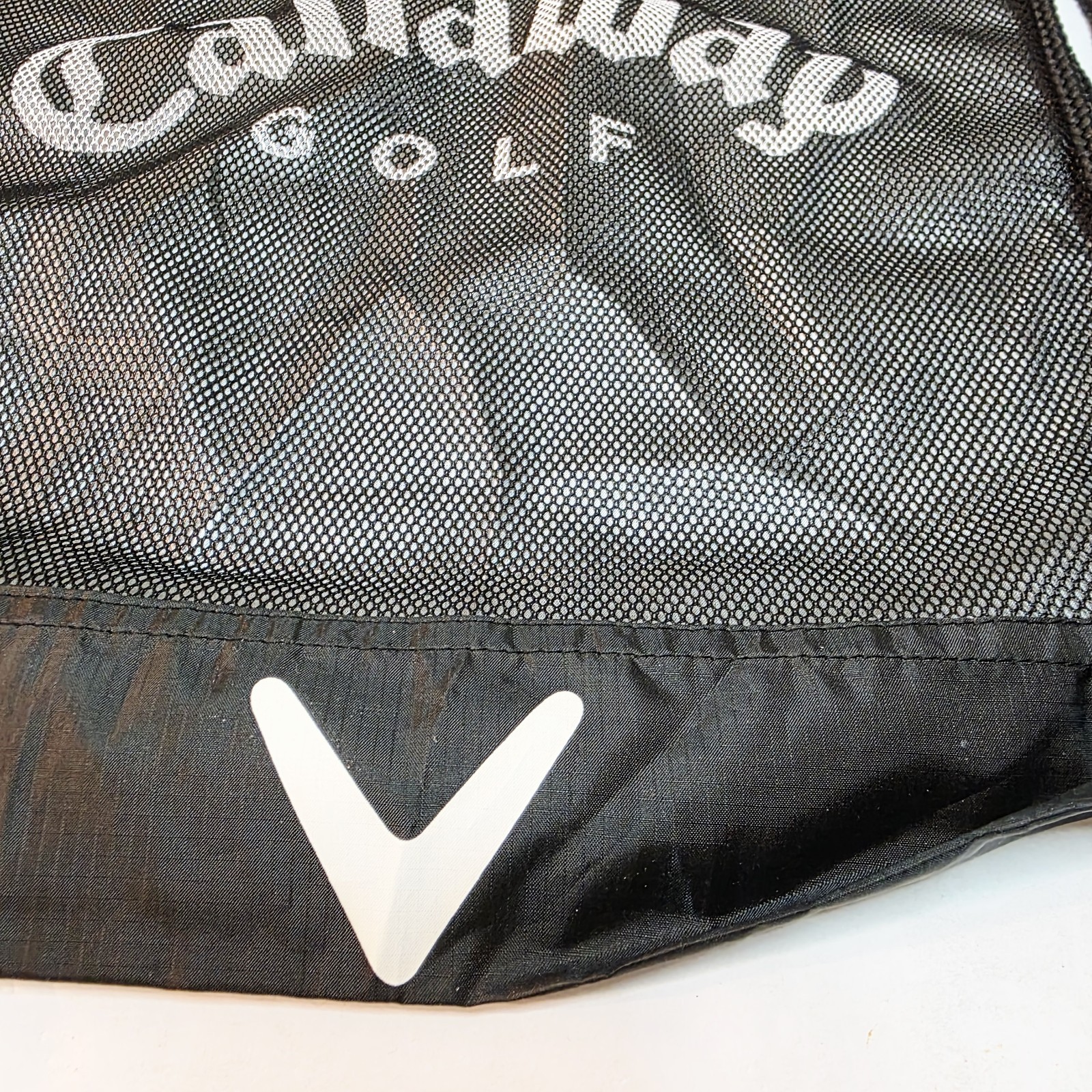 Callaway Golf Drawstring Cinch Mesh Black Backpack Bag 17.5 x 13