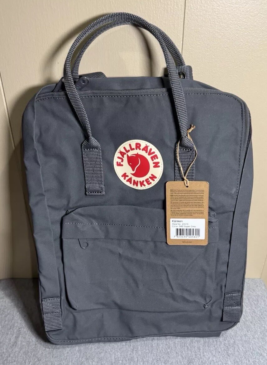 Fjallraven Classic Kanken Backpack Super Grey 23510 NWT $115