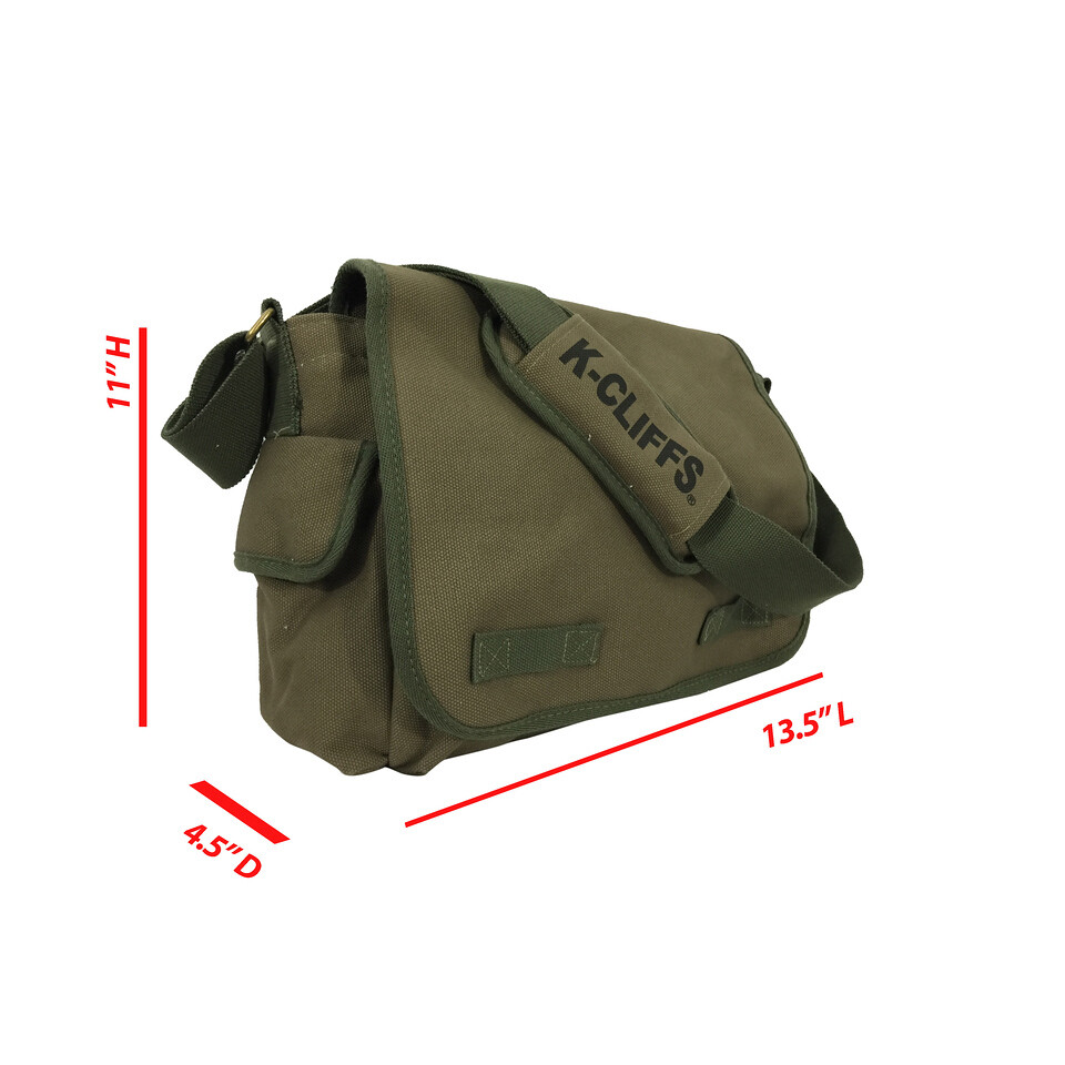 K-Cliffs 13.5″ Heavy Duty 100% Canvas Laptop Messenger Bag