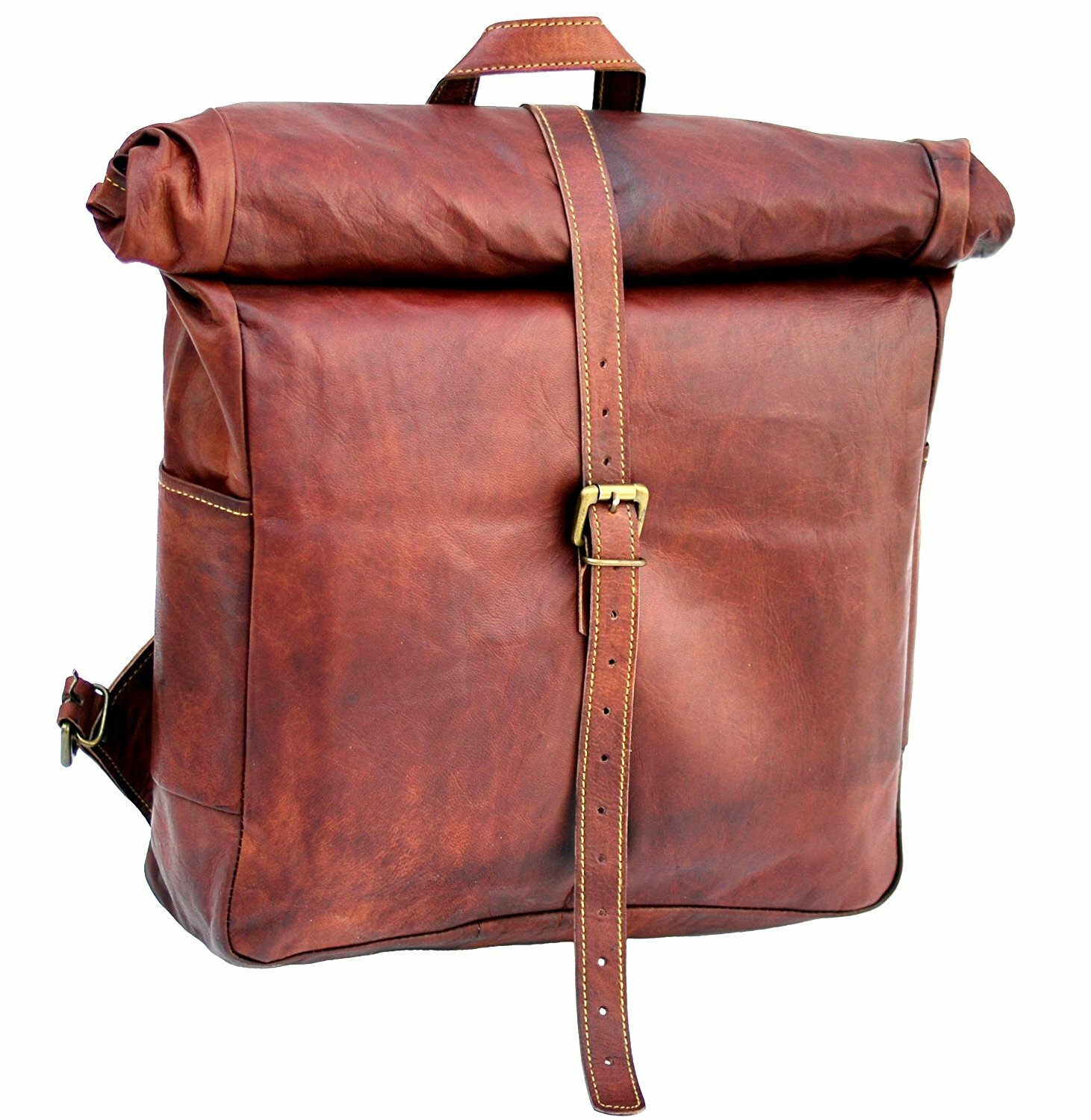Vintage Handmade Genuine Leather Backpack Rucksack Laptop Messenger Bag Satchel