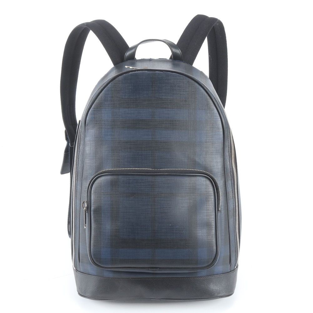 Authentic Burberry Leather Check Pattern Backpack Men’s A4 Size, Slight Signs of