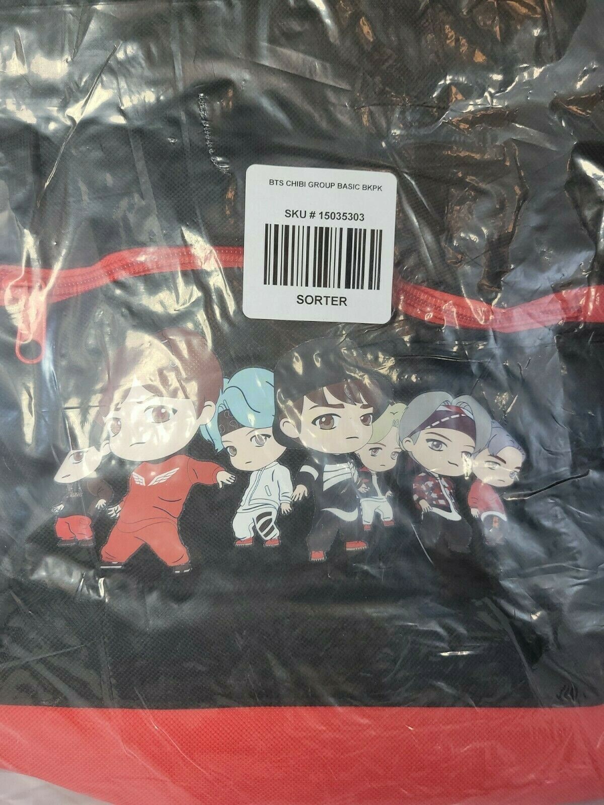 BTS Tiny Tan Chibi Characters 17” Hot Topic Backpack Authentic Full Size
