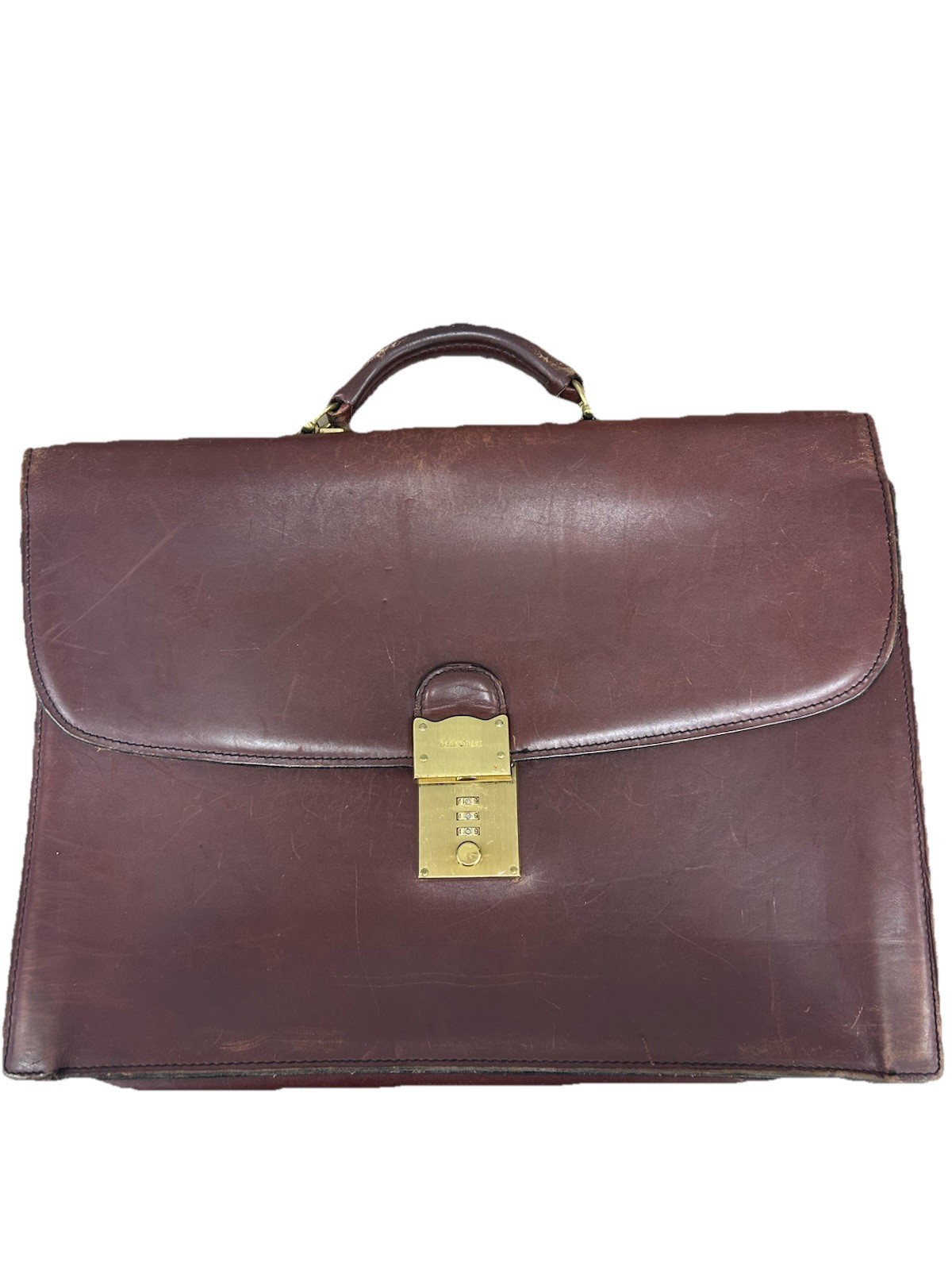 Vintage Schlesinger briefcase Belting Leather Brown