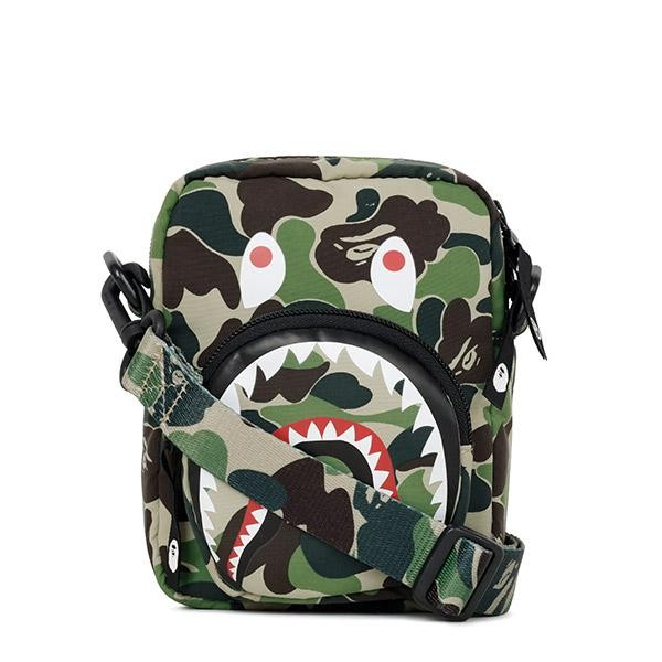 BAPE Men’s Green ABC Camo Shark Mini Crossbody Bag 001SGM301003M GREEN