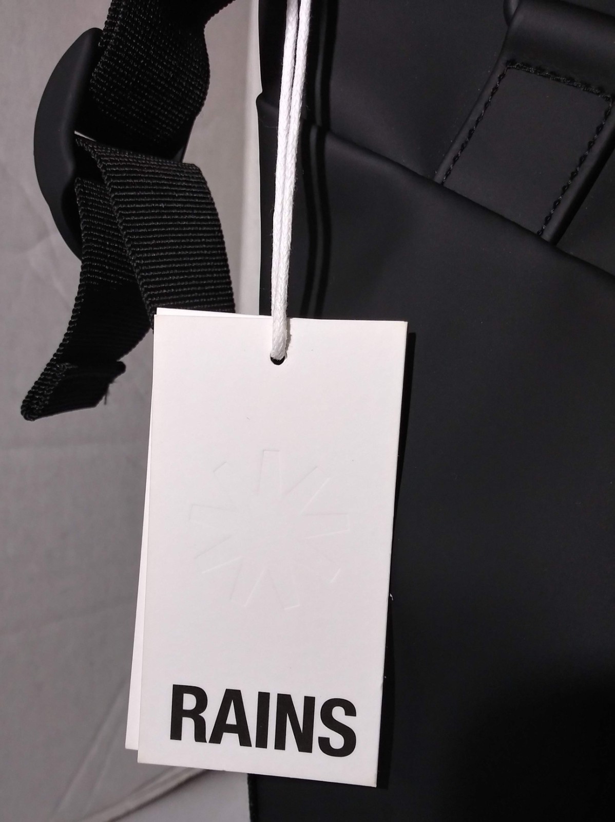 Rains Small Overnight Bag in Black Polyester w/Polyurethane Coat Waterproof Zip