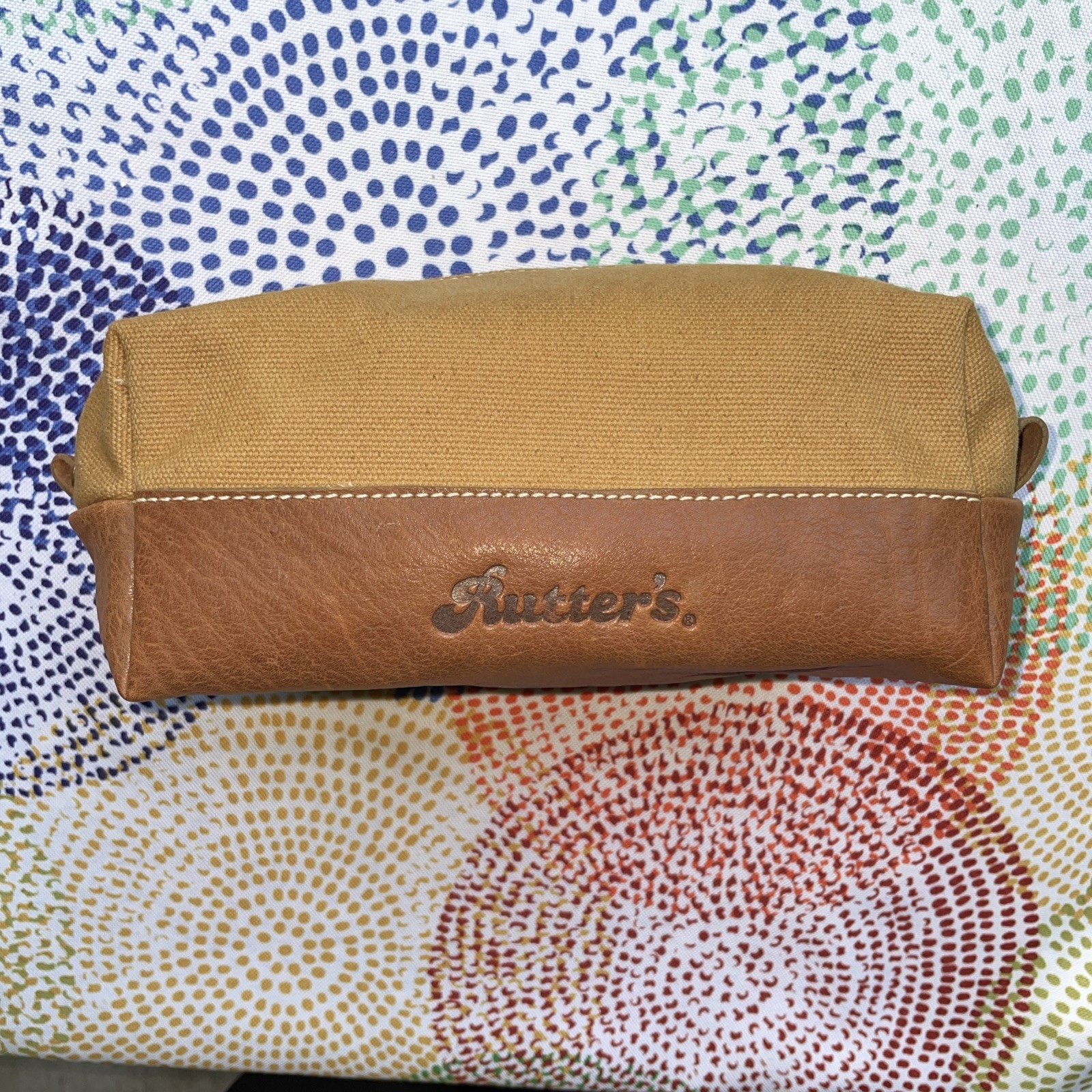 Rutter’s Toiletry Bag Durable Canvas Upper & Branded Leather Base Brand New