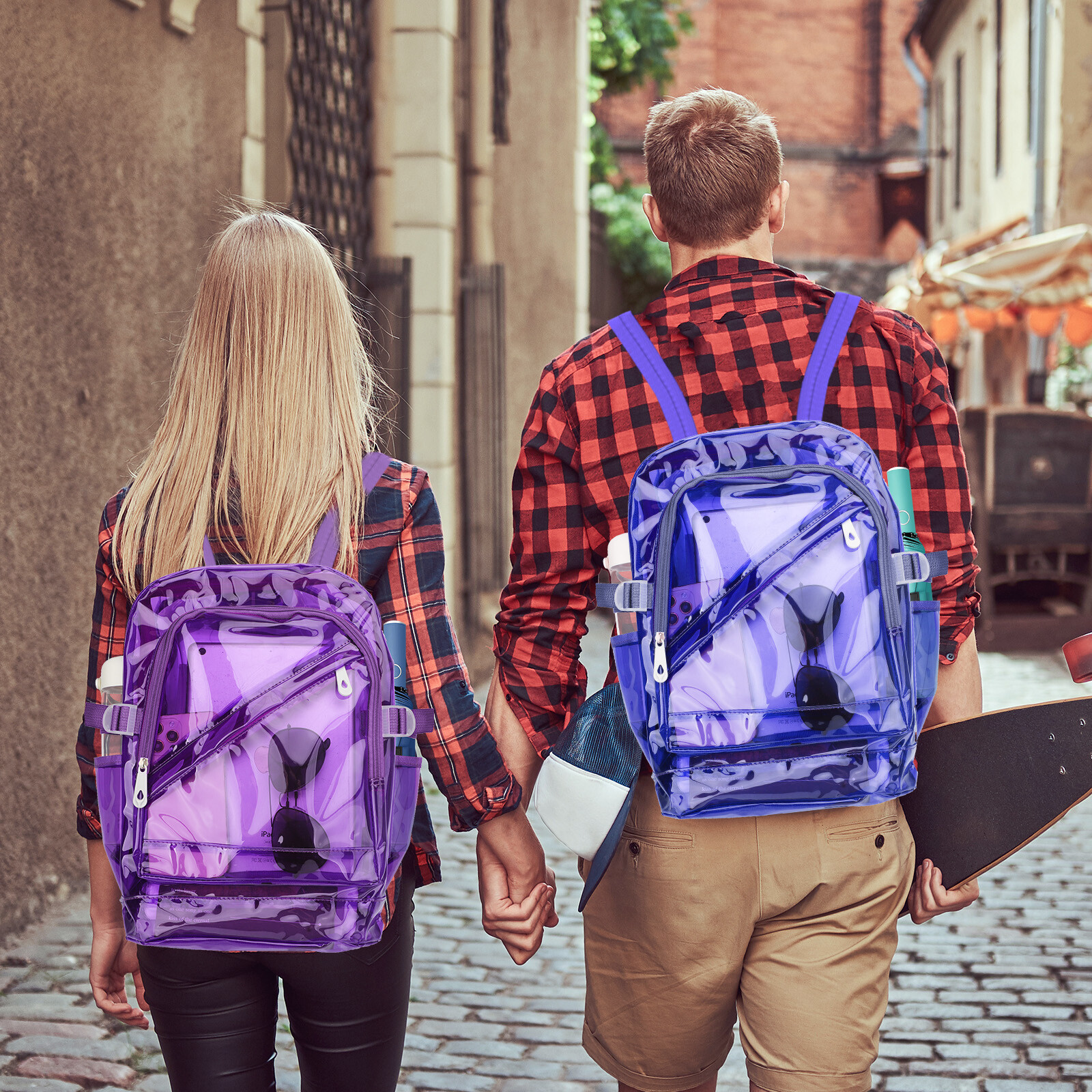 Clear Backpack Waterproof School Transparent Bag with Adjustable Shoulder Strap