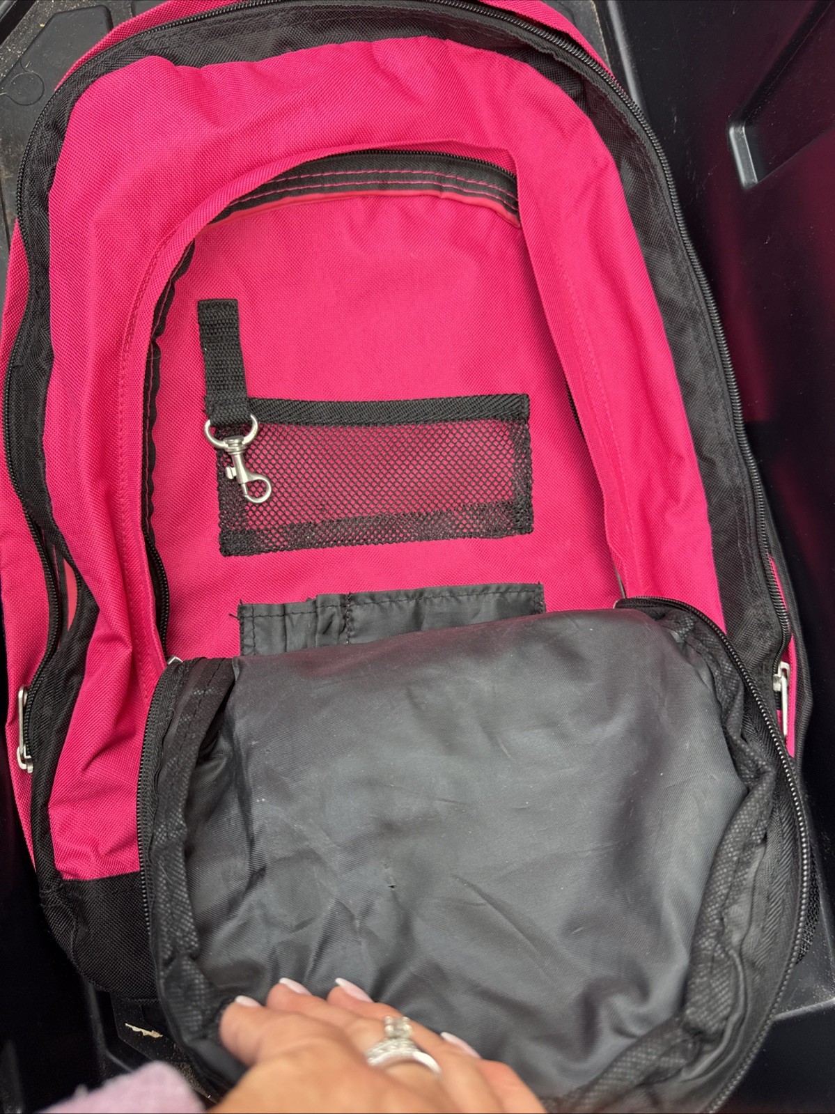 Everest Double Main Compartment Backpack – Pink/Black