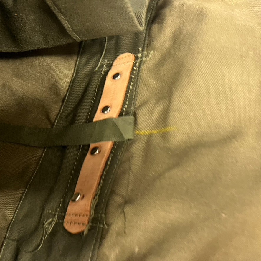VTG Canvas Leather Rucksack Backpack Army Green Olive Drab Outdoor Travel