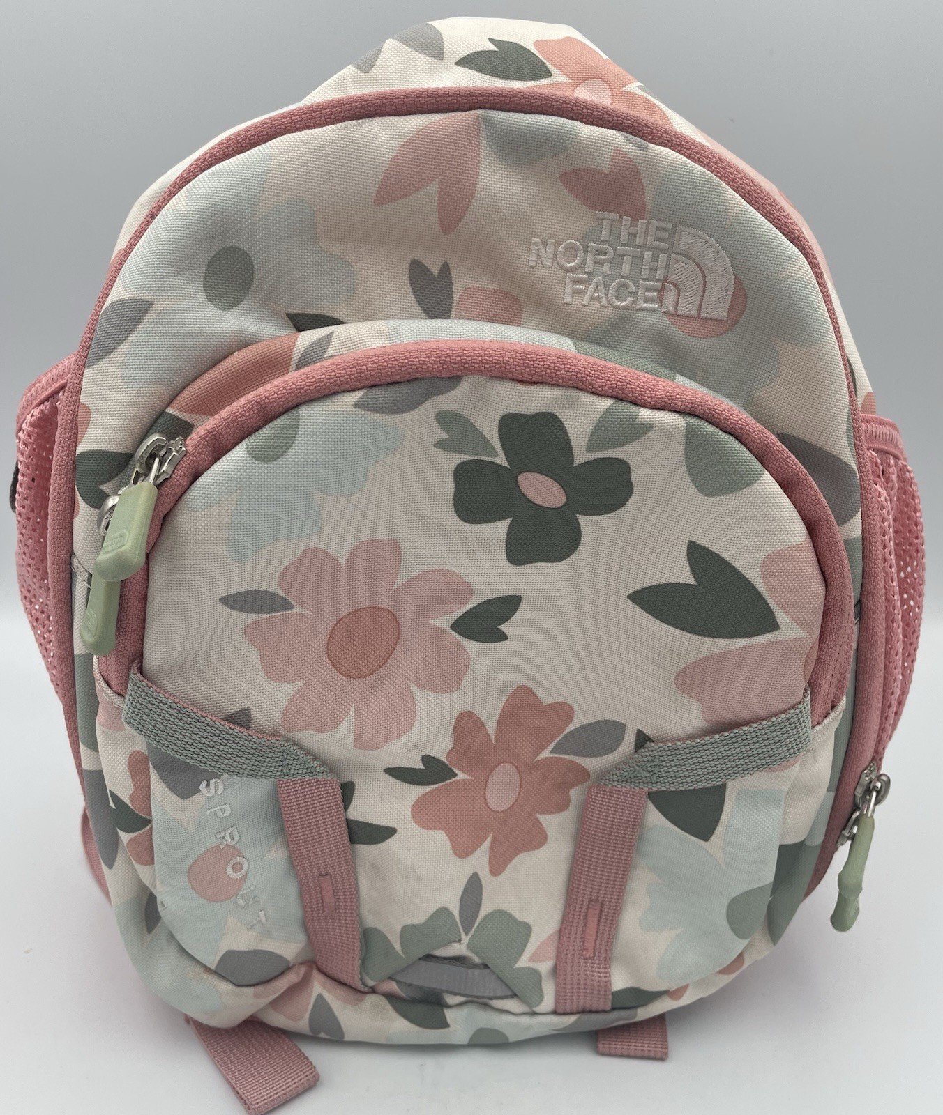 The North Face Sprout Backpack Multi Pink Gray Floral Purse Handbag Kids Travel