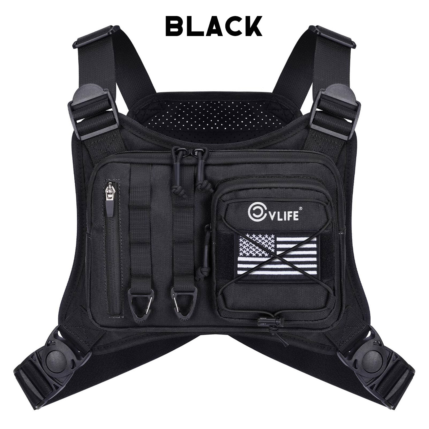 Outdoor Vest EDC Chest Rig Bag for Men Tactical Chest Pack with Pistol Holster
