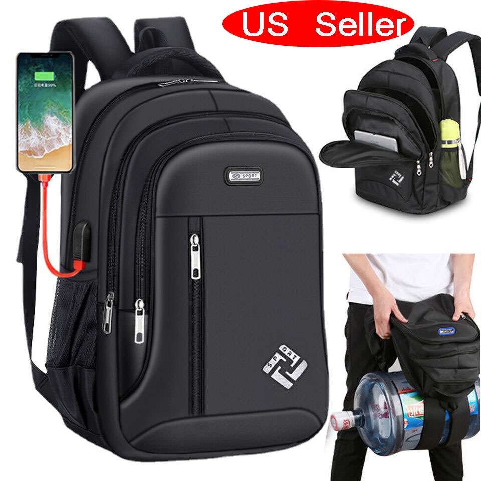 Oxford Anti-theft Laptop Backpack 17″ Travel Business Shool Book Bag w/ USB Port