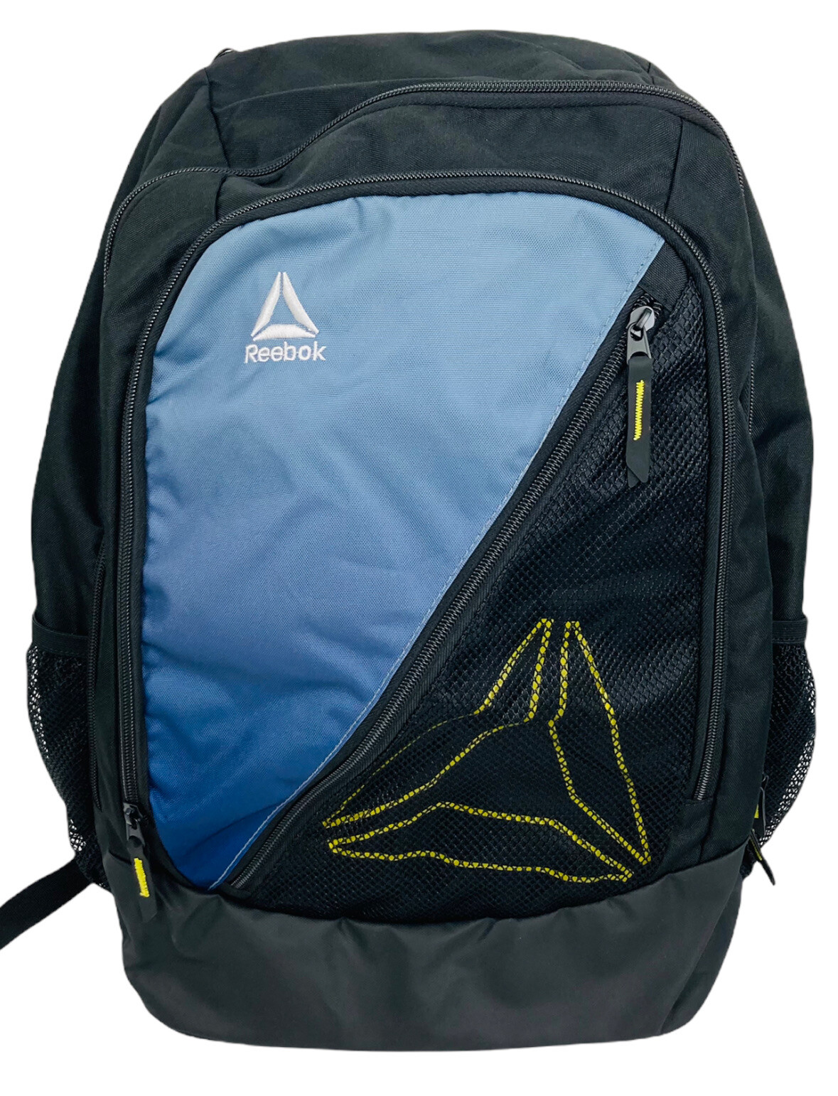 Reebok Workout School Backpack Padded Laptop Sleeve Comfort Straps Black Blue