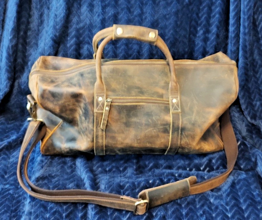 Leather Travel Duffel Bag Men/Women Full Grain Leather Overnight Sports