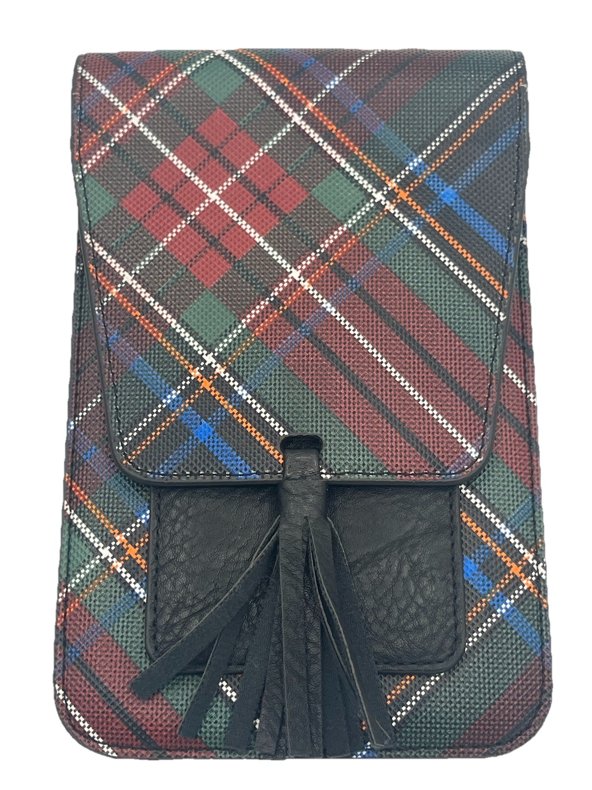 Plaid Tartan Belt Bag with Carabiner