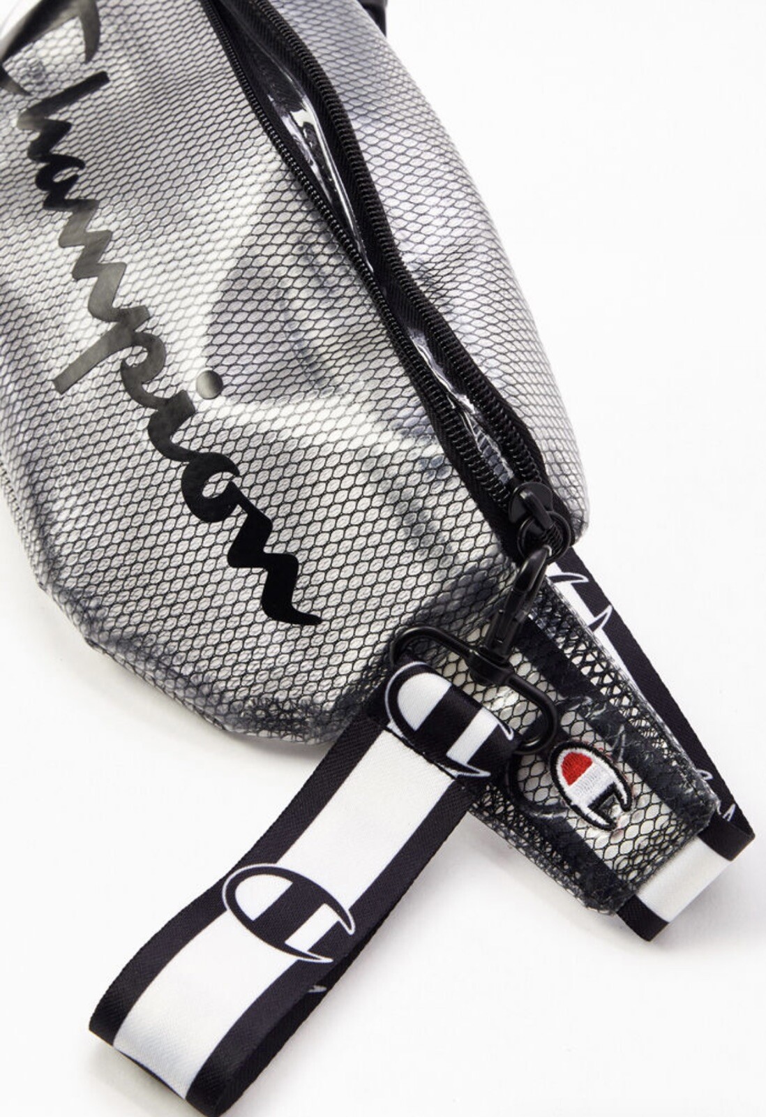 NEW Champion Waist Belt Crossbody Bag Fanny Pack Sling Clear Black White