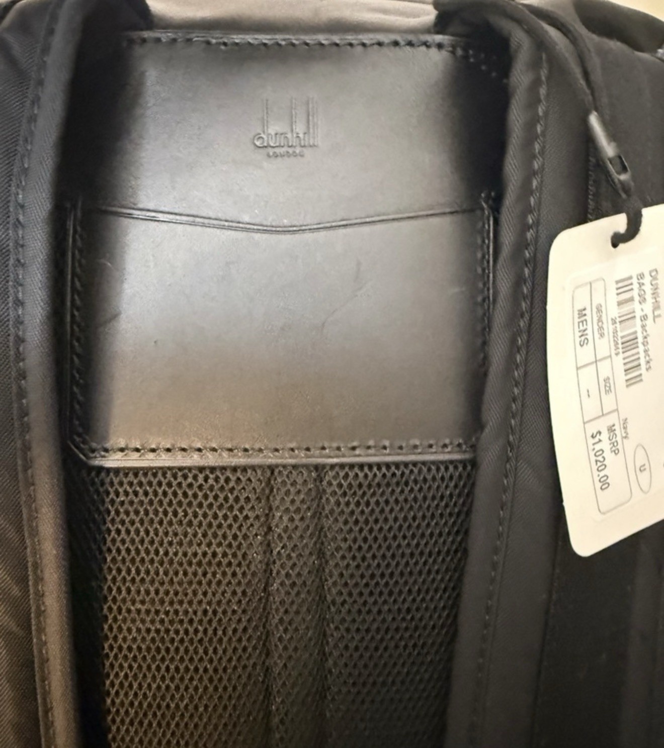NWT $1020 Dunhill Backpack Blue Geometric Nylon Leather Trim Luxury Designer Bag