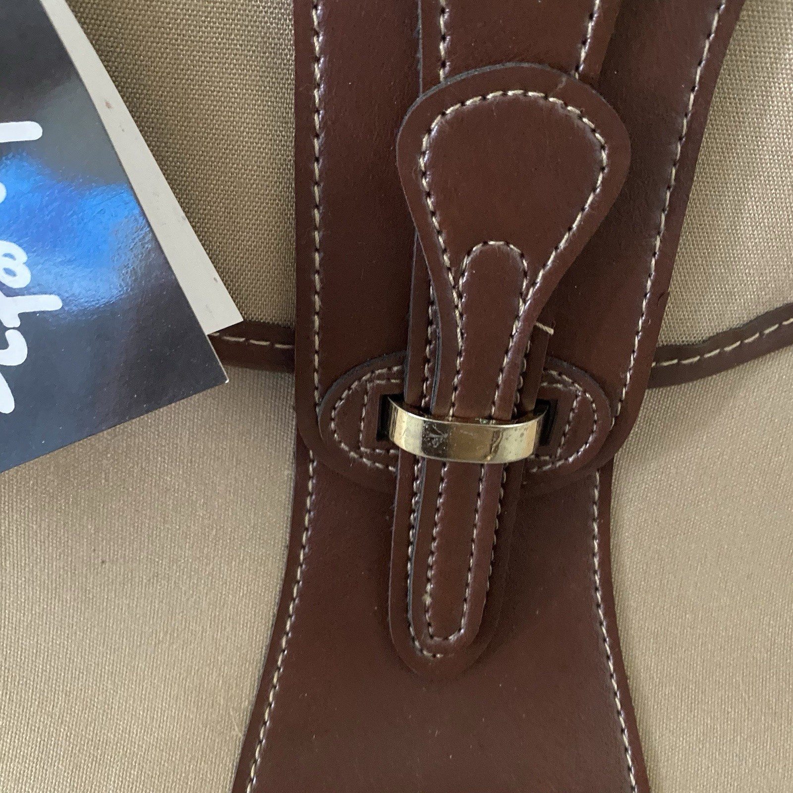Vintage John Weitz Tan Canvas Messenger Bag Satchel Work Office Academia Preppy