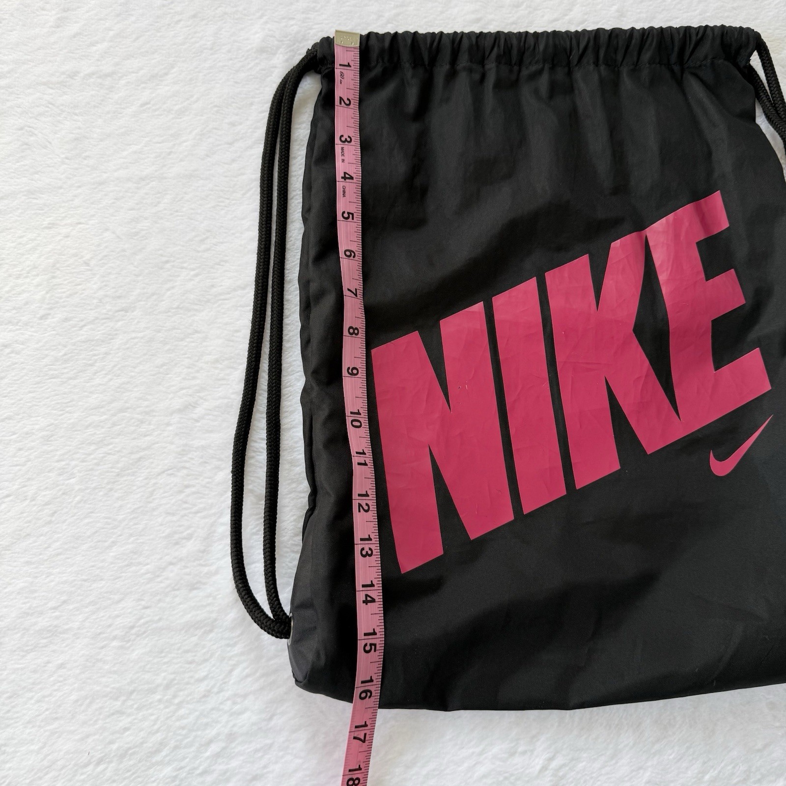Nike Drawstring Black & Pink Cinch Gym Bag Backpack
