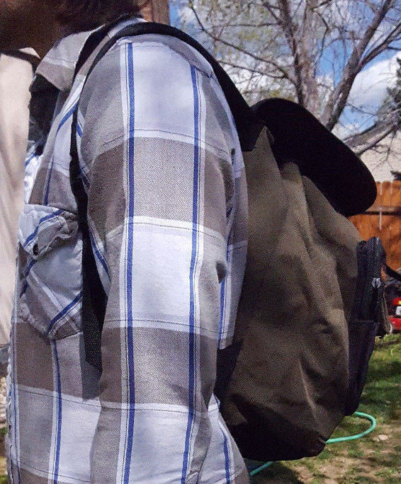 Vtg Northwest Territory Backpack-Leather Strip-Green-Pockets-School Sport Hike