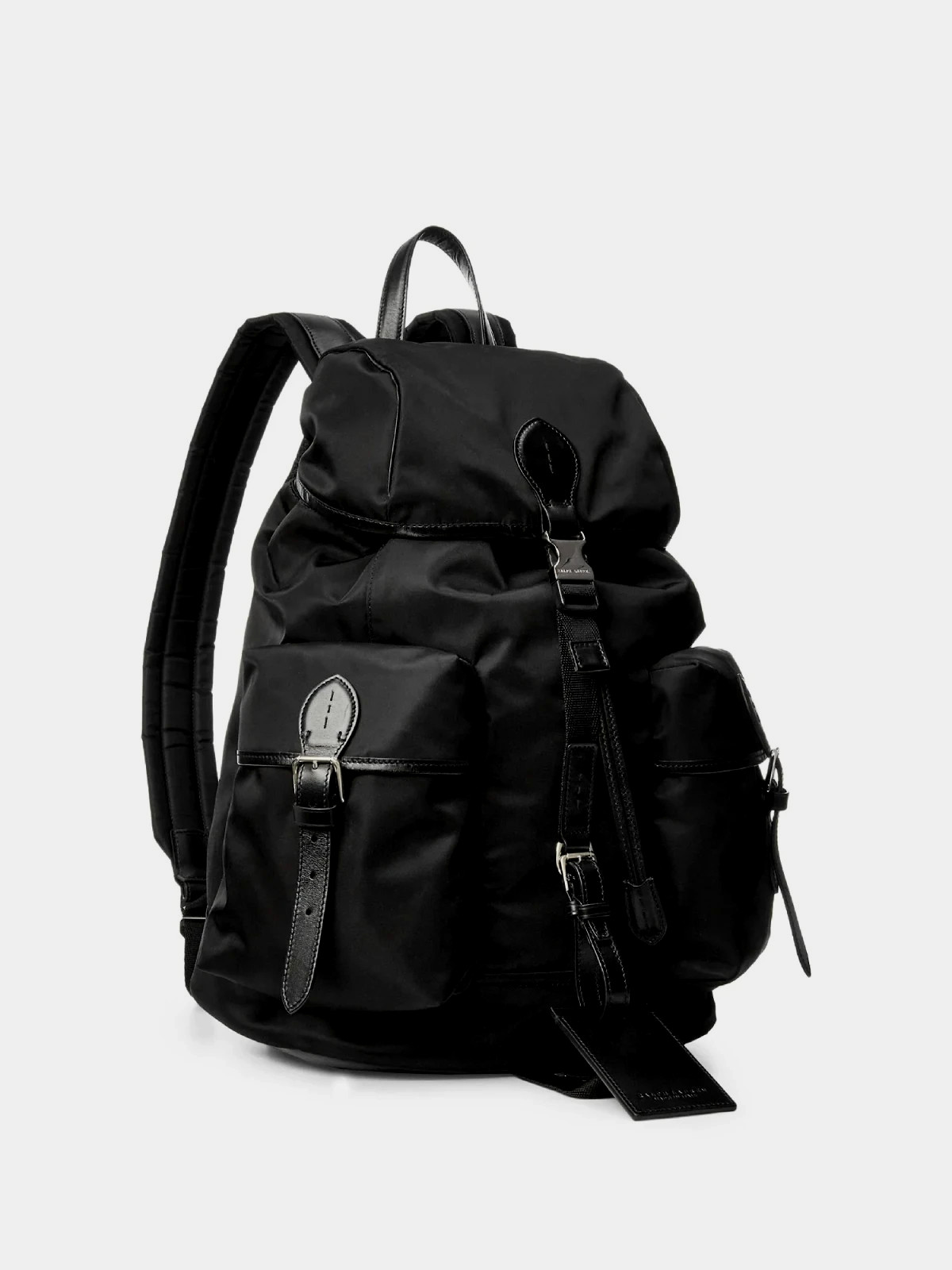 Ralph Lauren Purple Label Black Nylon Leather Twill Backpack New RRP £1,695 UK