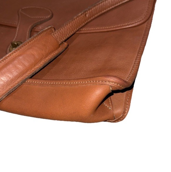 jack georges messenger bag briefcase Vintage Leather Brown Made In USA