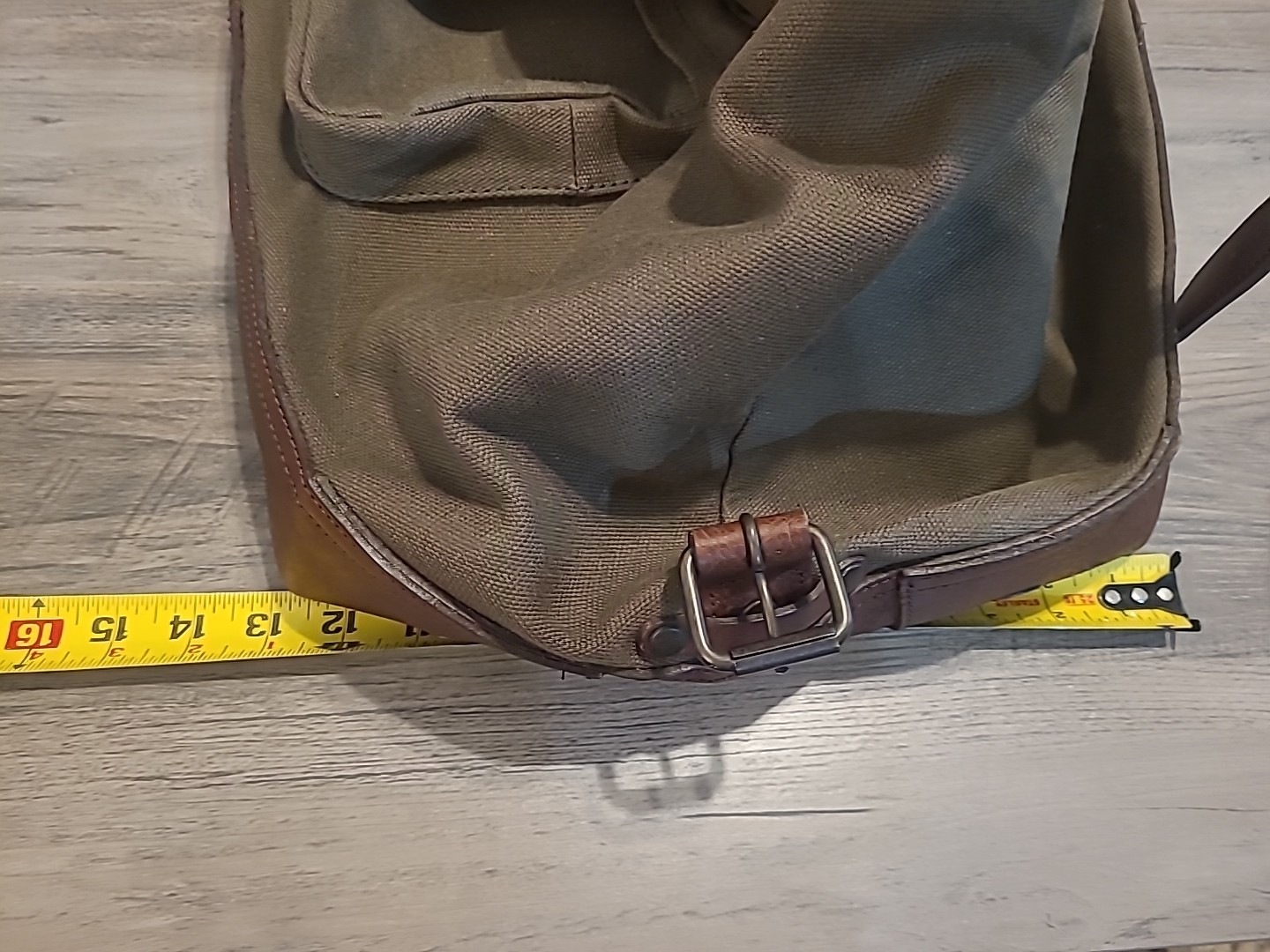Buffalo Jackson Oversized Waxed Green Canvas & Leather Weekend Duffle Travel Bag