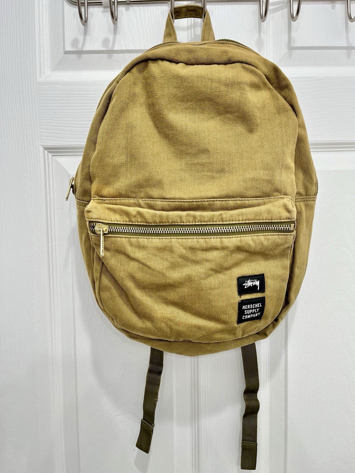 Vintage Stussy Canvas Backpack School Bag 100% Authentic X HERSCHEL Small