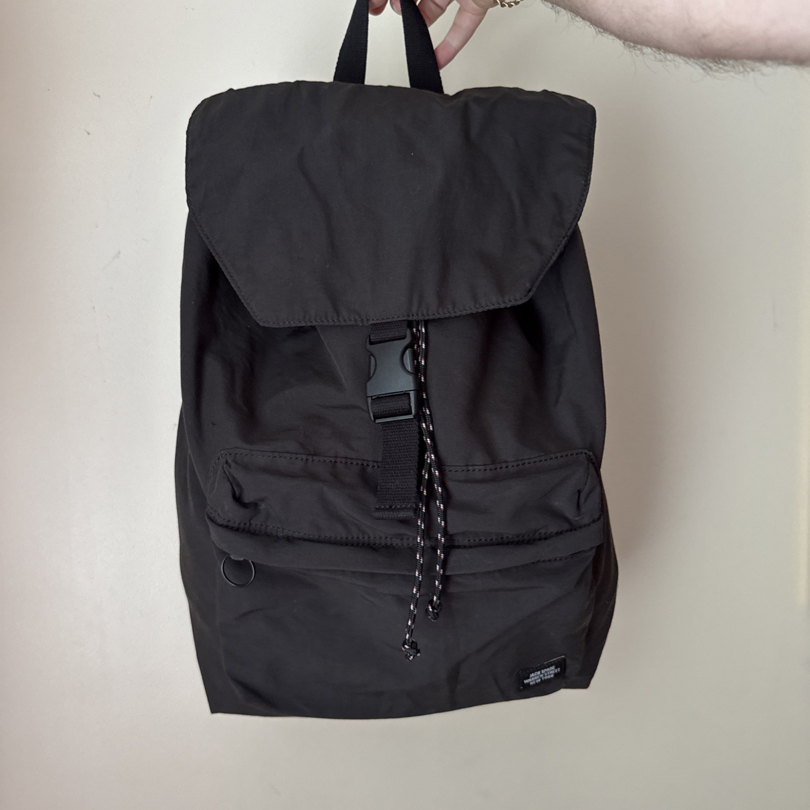 Jack Spade Charcoal/ Black Drawstring Field Backpack Rucksack Travel Bag