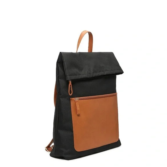 DSW Exclusive Foldover Backpack – BLACK / BROWN