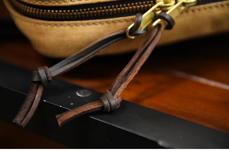 Oil Waxed Canvas Small Briefcase Size 31*22*7cm Casual Handheld Bag