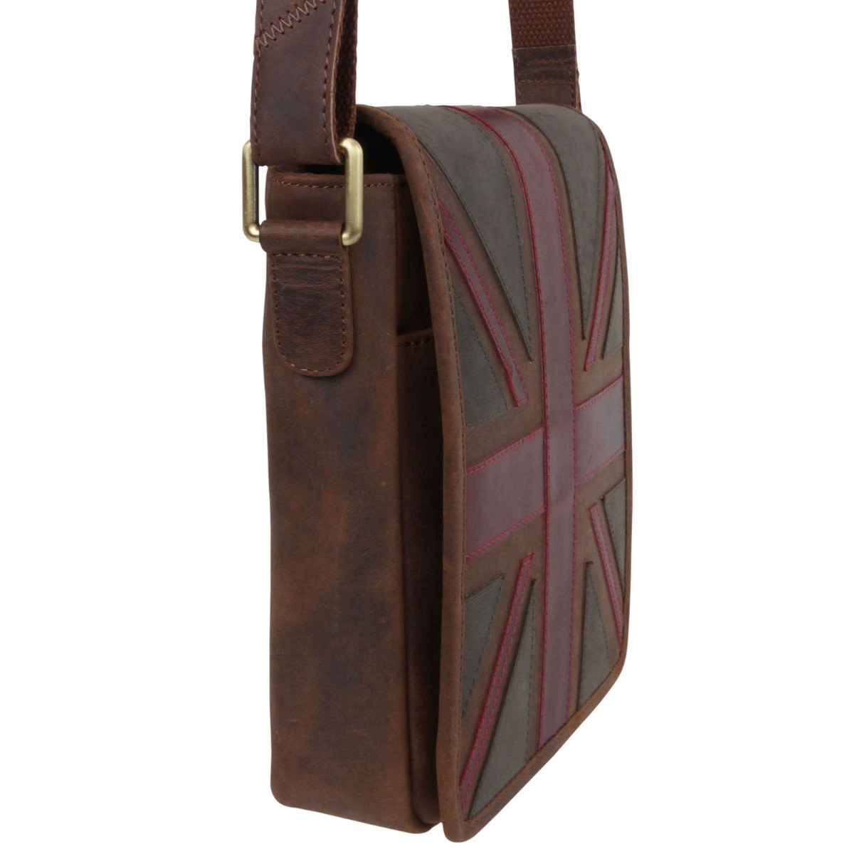 Mala Leather Compact Flap-Over Cross Body Bag Union Jack Vintage Collection