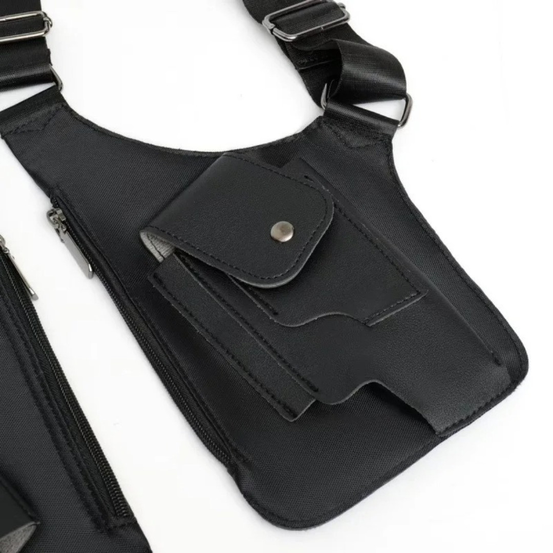 Adjustable Anti-Theft Underarm Shoulder Bag PU Leather Wallet Holster Bag