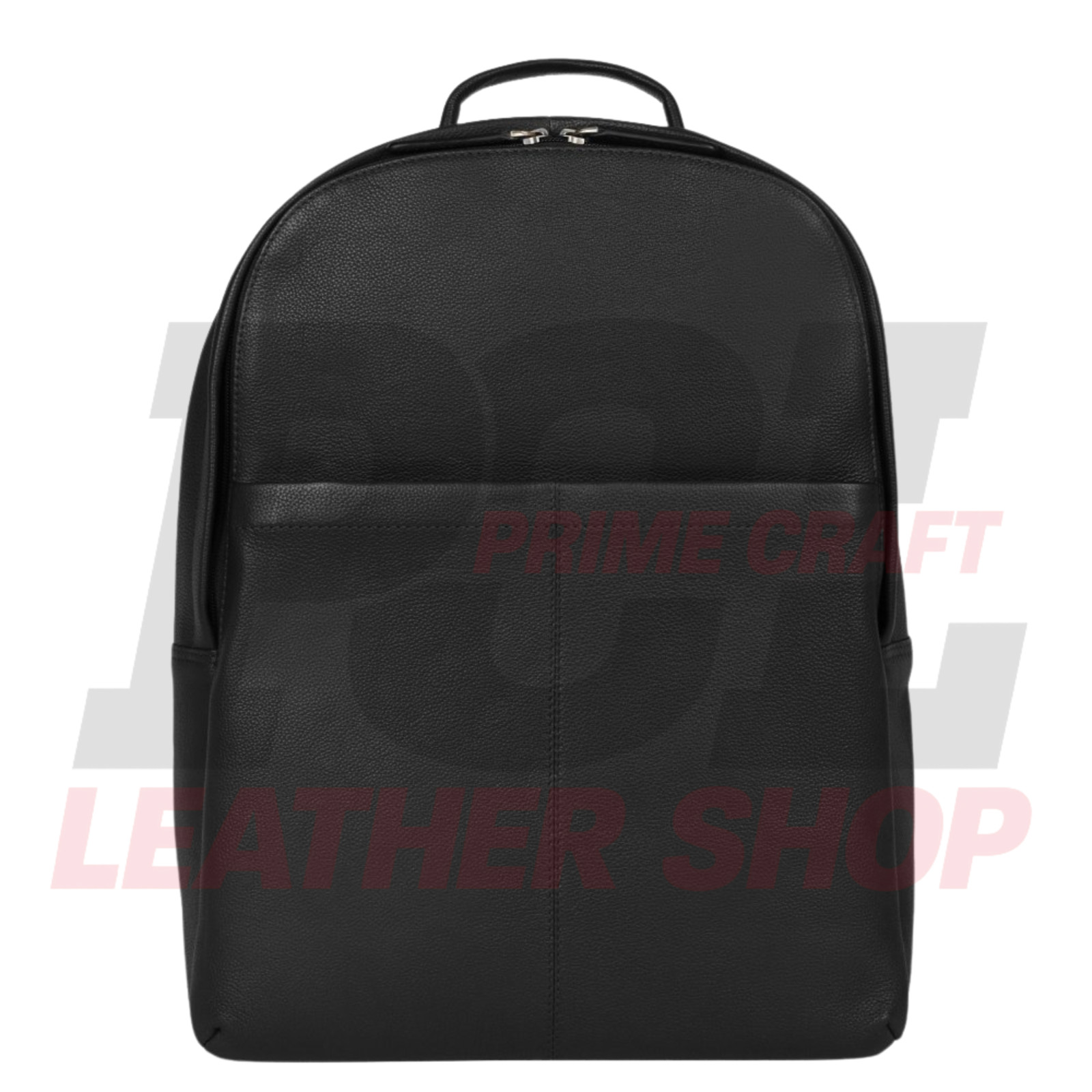 Black Genuine Leather Backpack Handmade Pebbled Laptop Bag Men Women Rucksack