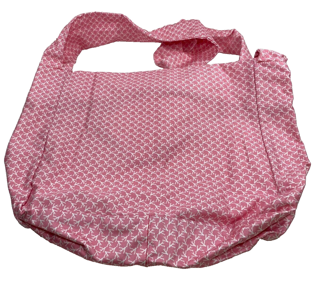 NEW ISAIA NAPOLI LINEN ROSE / WHITE CROSSBODY MESSENGER BAG ~ $275